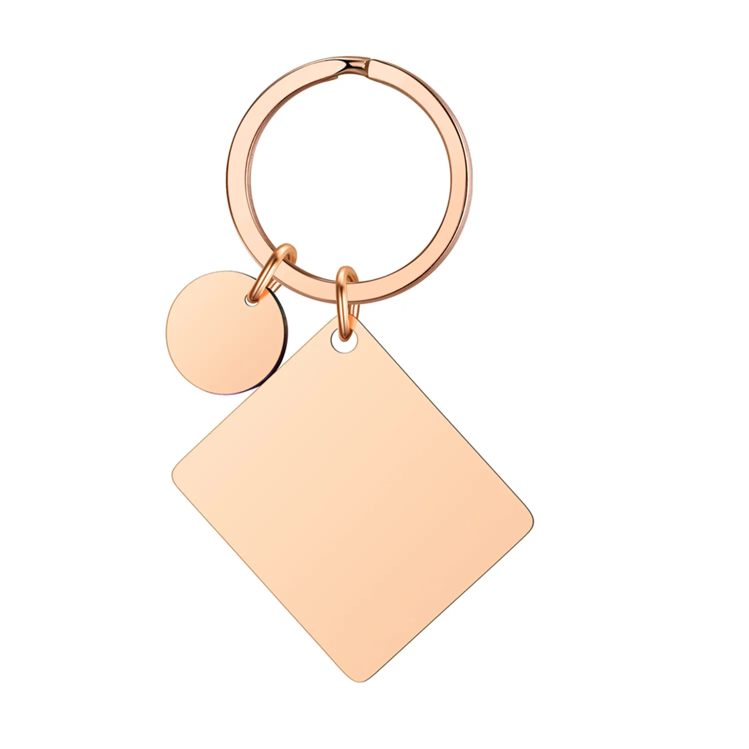 Square Stainless Steel Tag Key Chain 3
