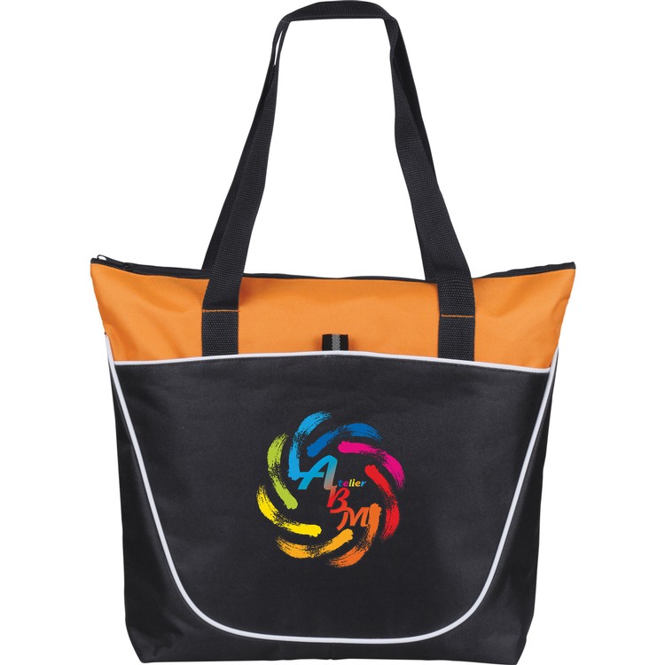 Hermosa Zippered Poly Canvas Tote