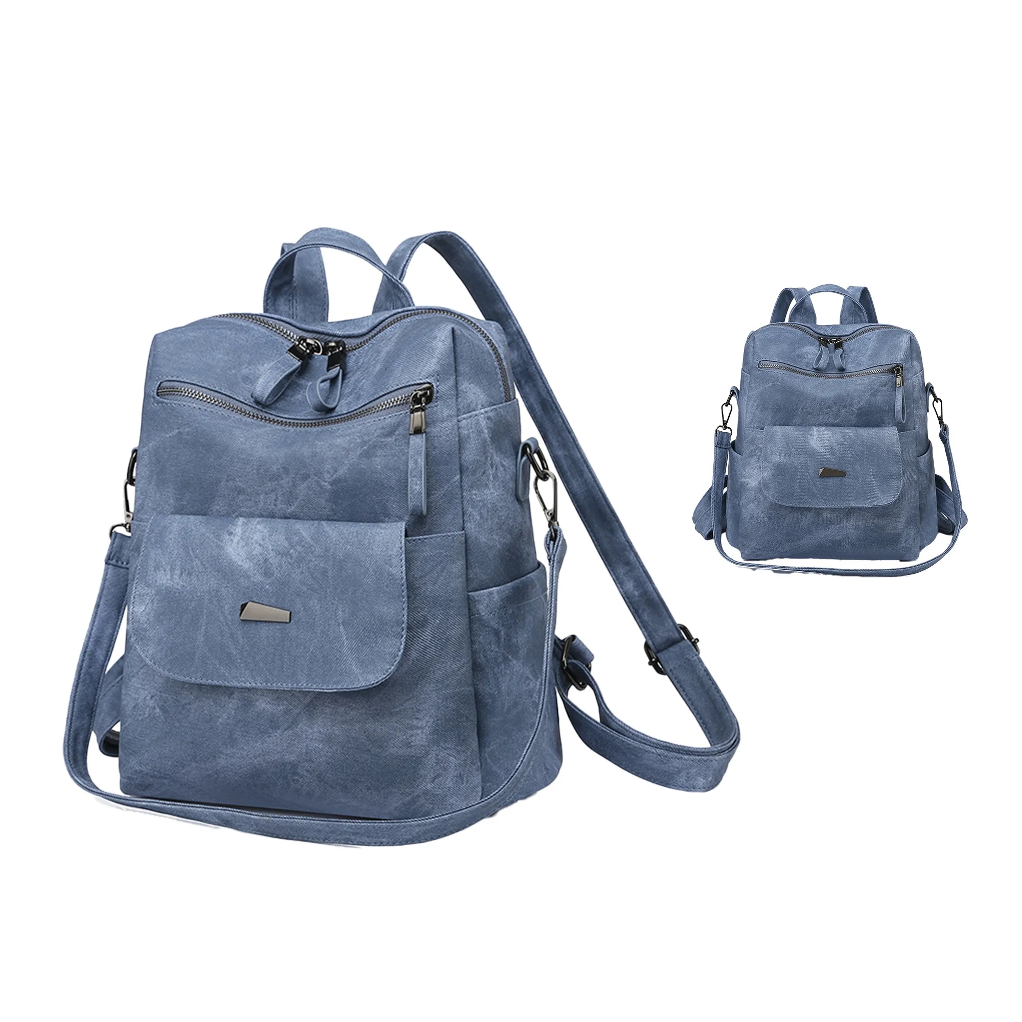 PU Leather Convertible Backpack 1