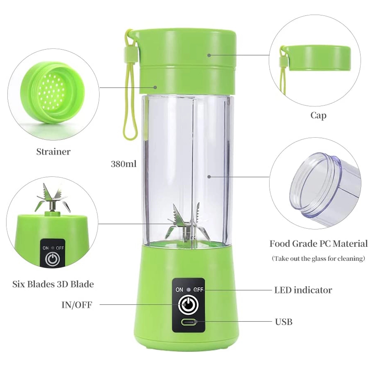 Electric Usb Juicer Blender 6