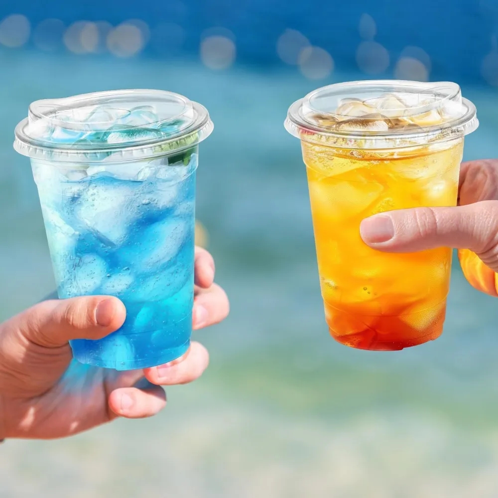 16 oz PET Cup with Strawless Sip Lid 9
