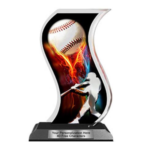 Acrylic Trophy: 6" Curve Shape, (Event type/design 1