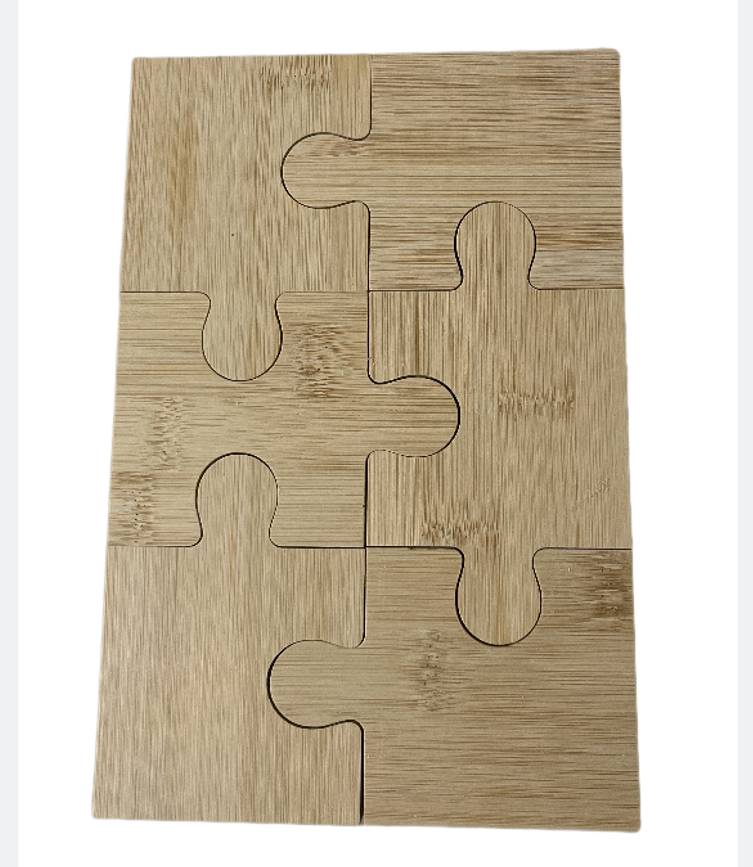 6 Piece Wooden Puzzle Piece Coasters 4