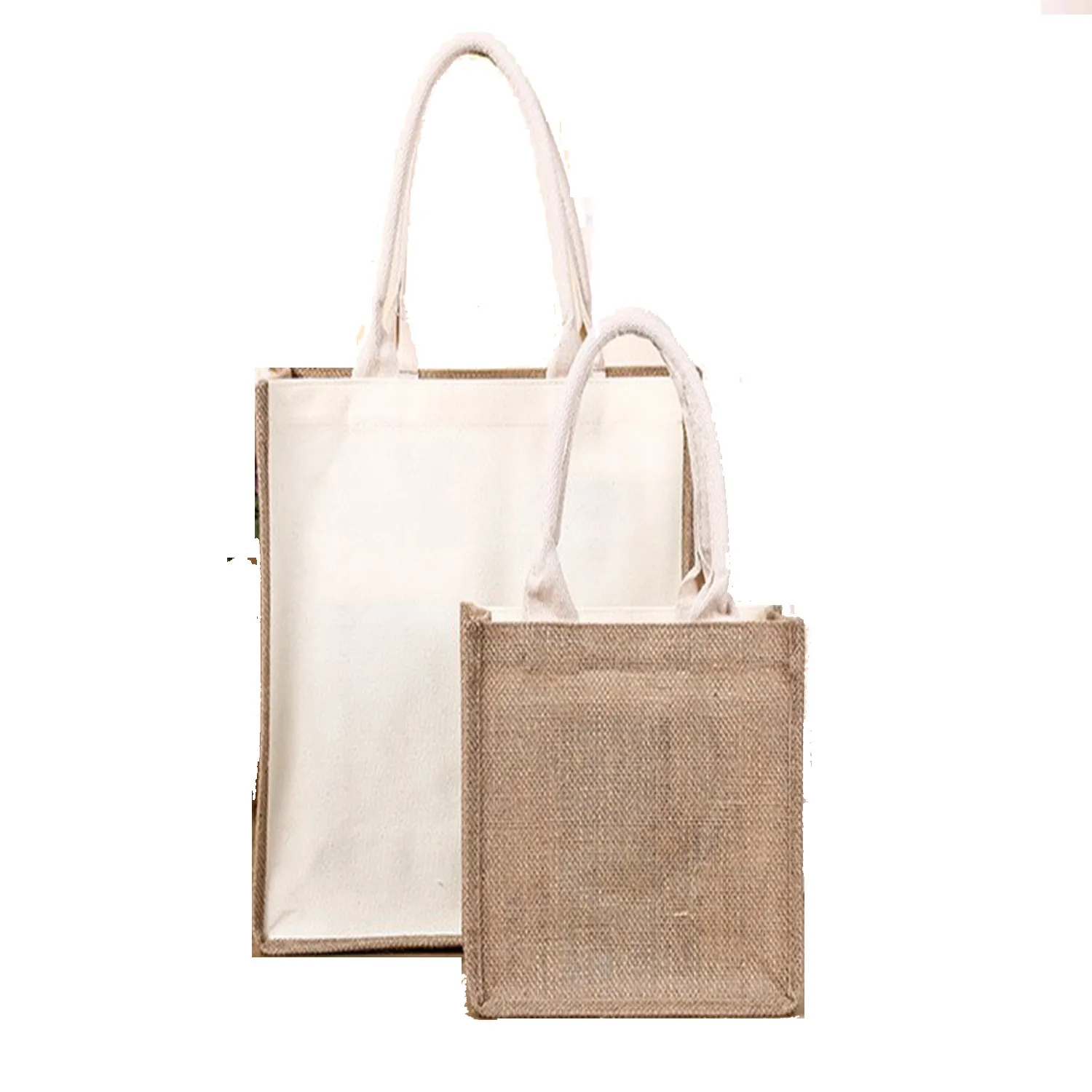 Jute/Cotton Tote Bag, custom tote bag with logo imprint 2