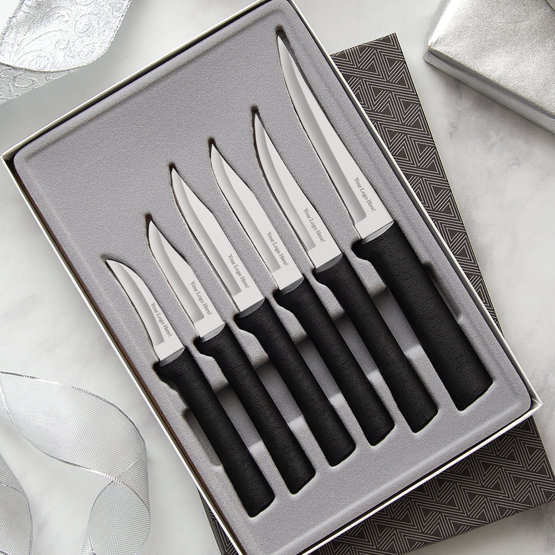 All Star Paring Knives Gift Set w/Black Handle 5
