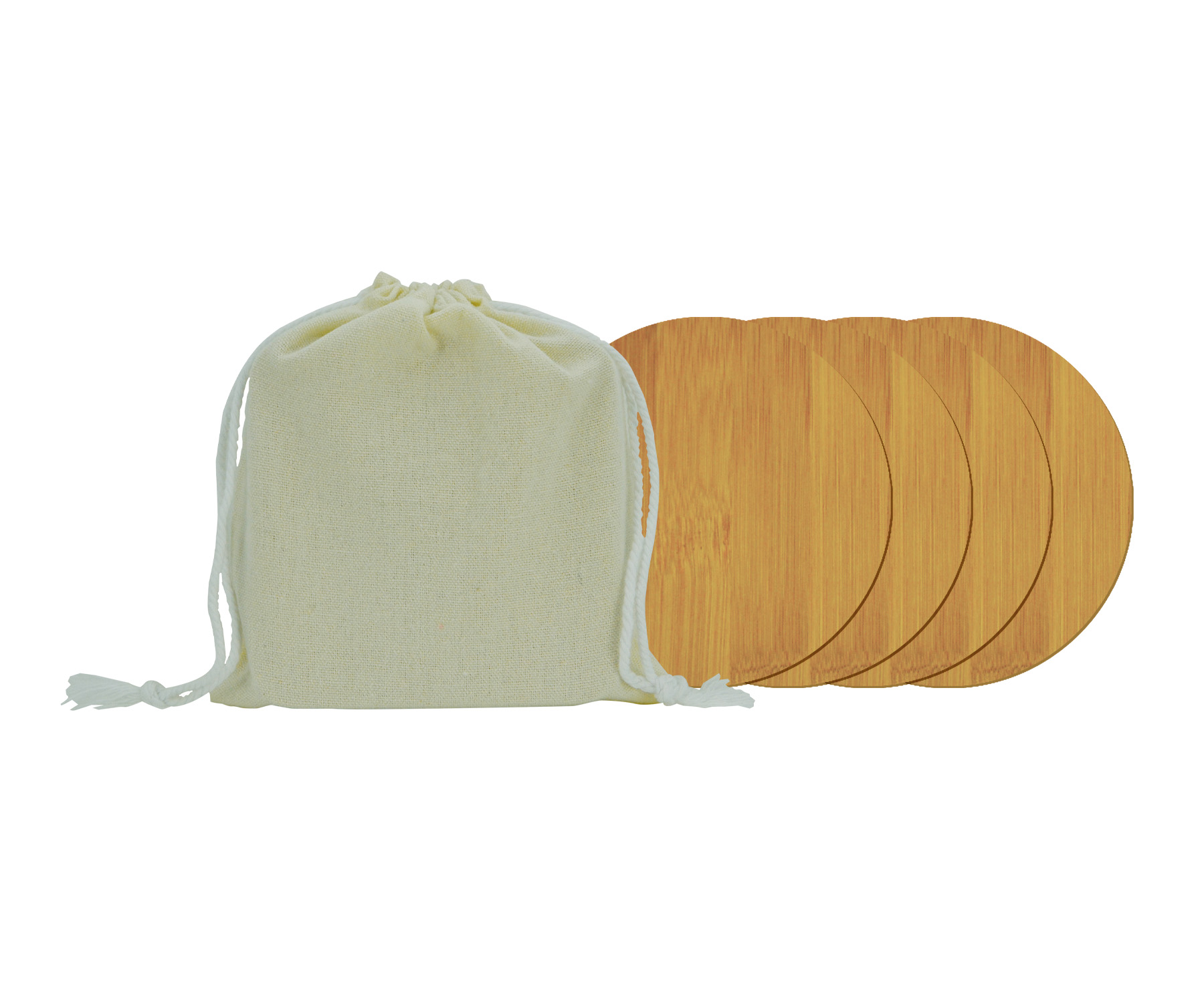 Round Bamboo Coaster Kit 4