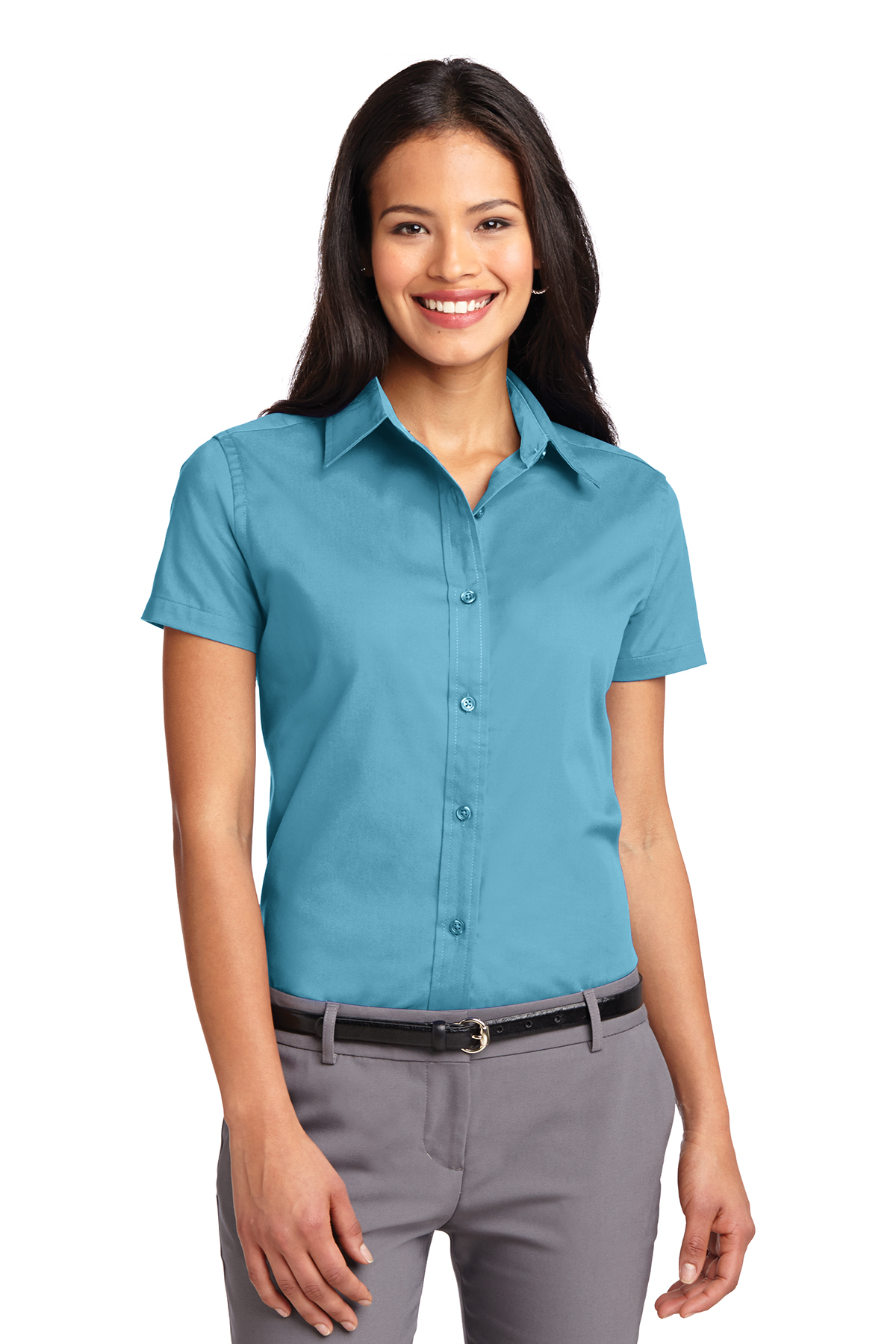Ladies' Short Sleeve Oxford Button-Down Easy Care Shirts 19
