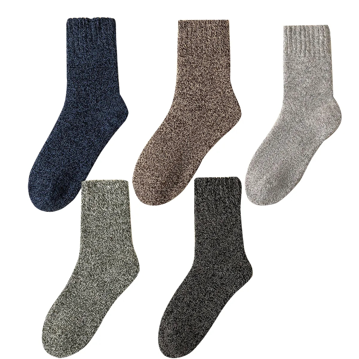 Thick Warm Fleece Wool Solid Winter Cotton Unisex Socks 4