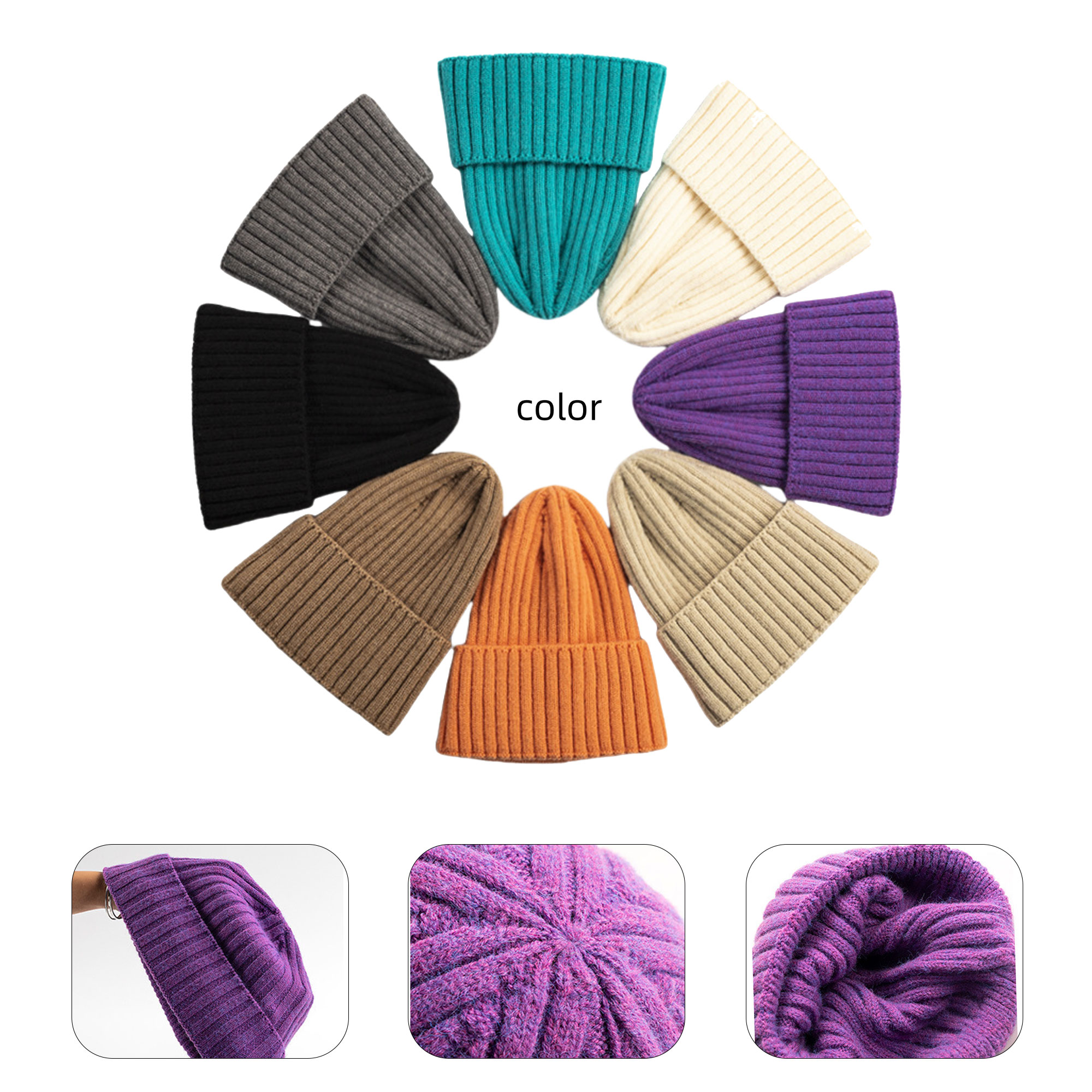 Neutral Knitted Beanie 2
