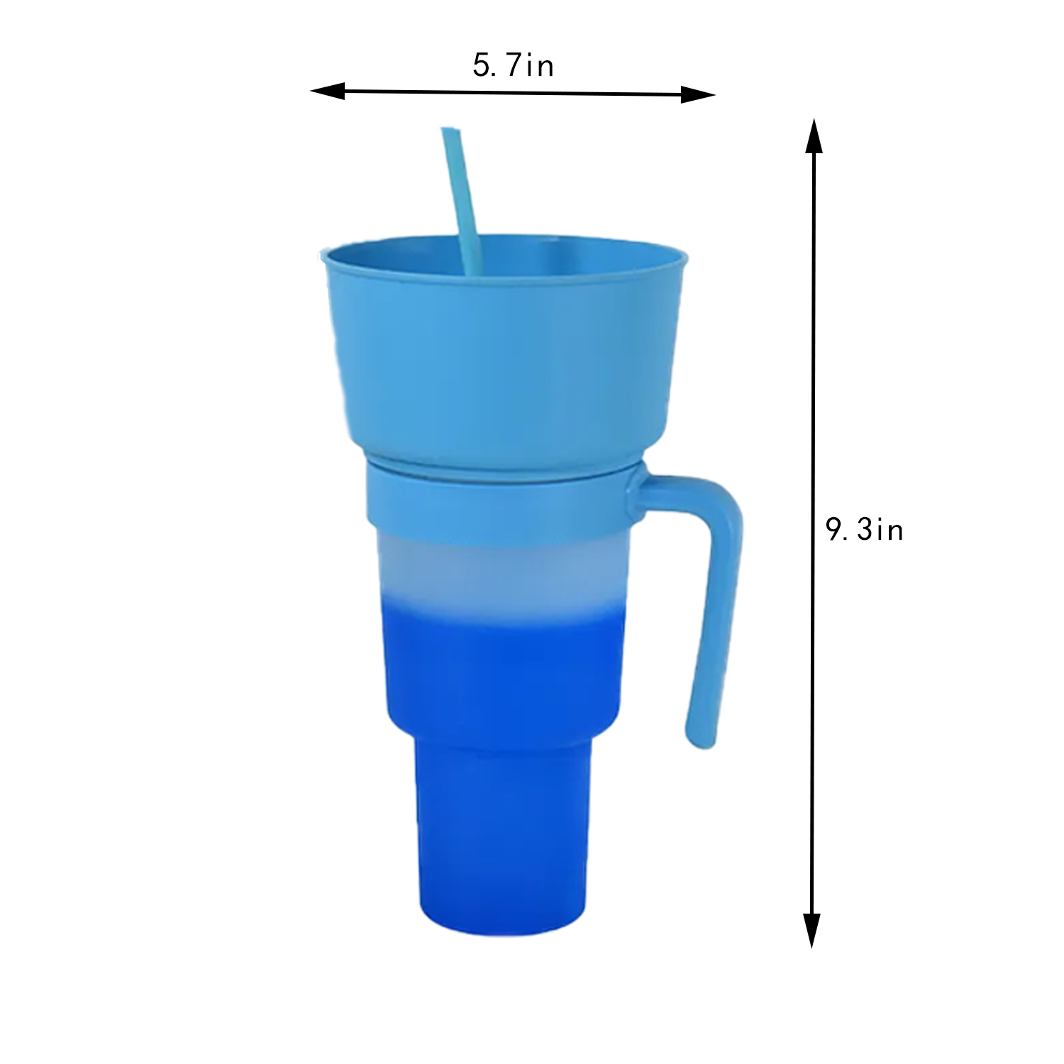 32oz Plastic Color Changing Snack Cup with Straw 4