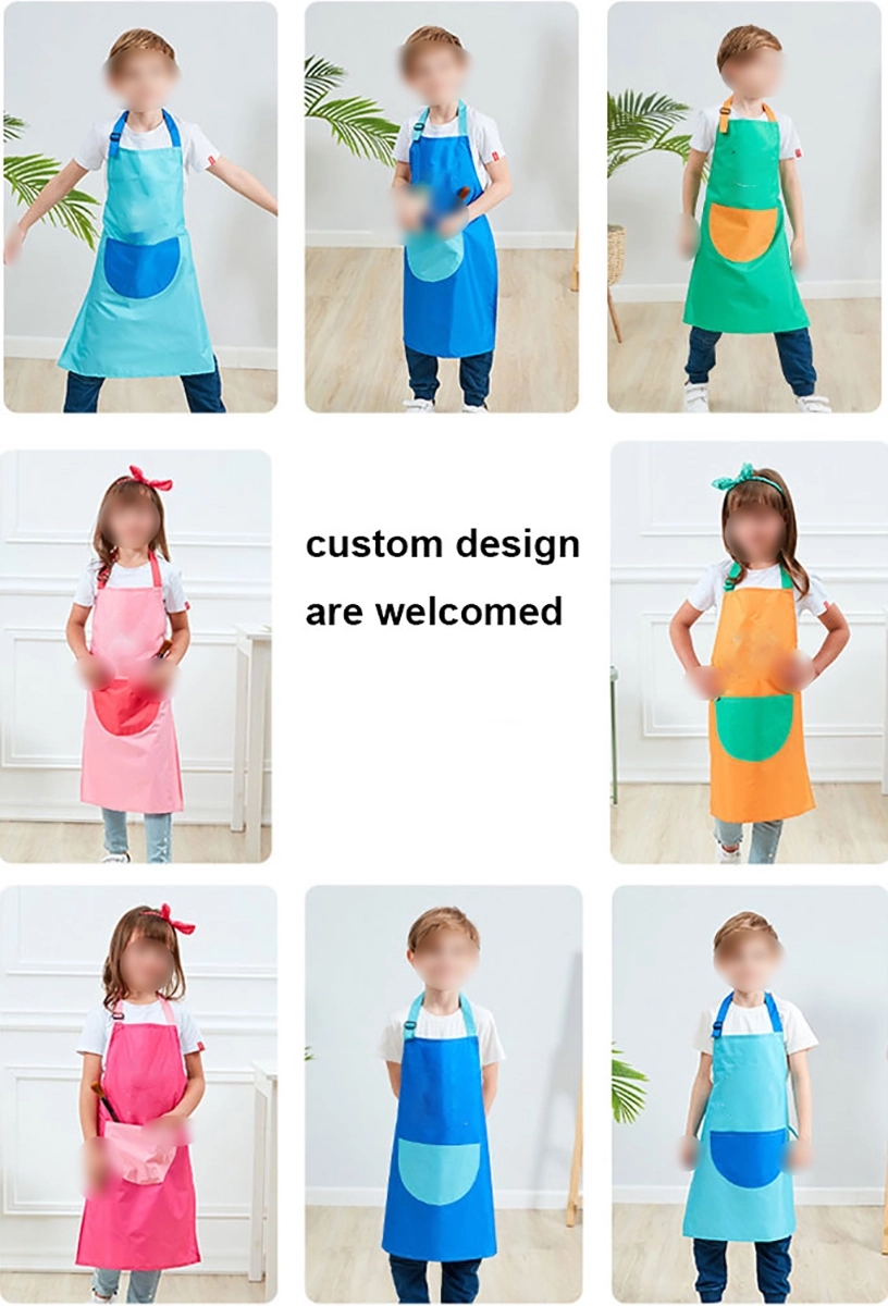 High Quality Waterproof Kids Apron W/O Sleeves 5