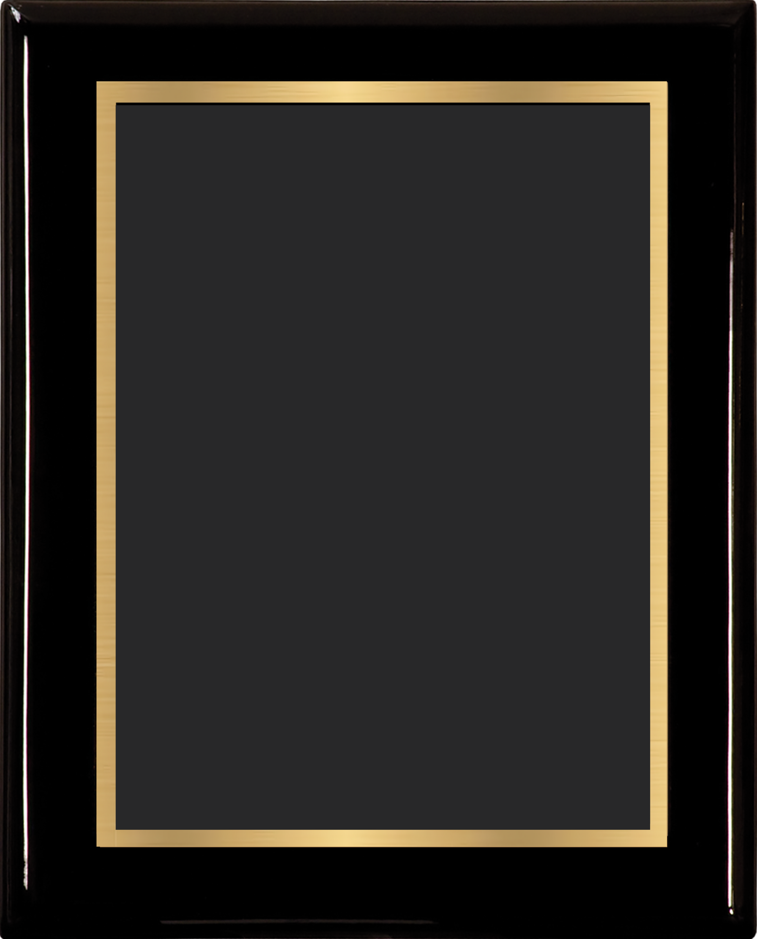 Black Piano Finish Wood Plaque w/Double Engraved Plate 9