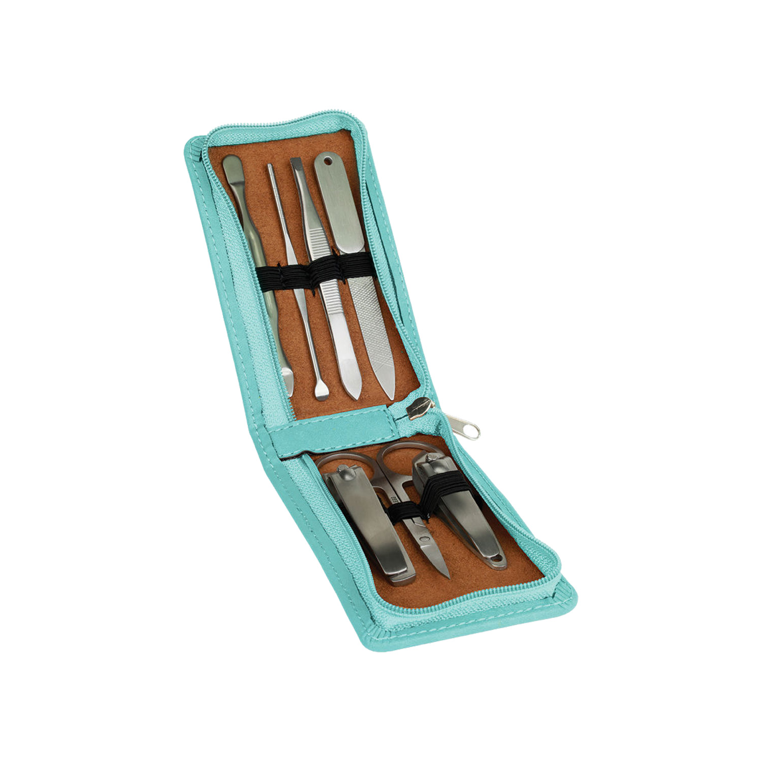Teal Leatherette Manicure Set 1