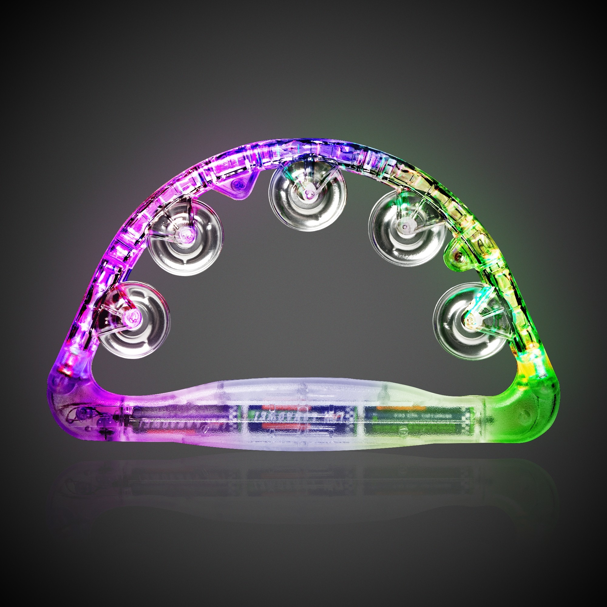 Clear 9" Light Up Glow Tambourine 1