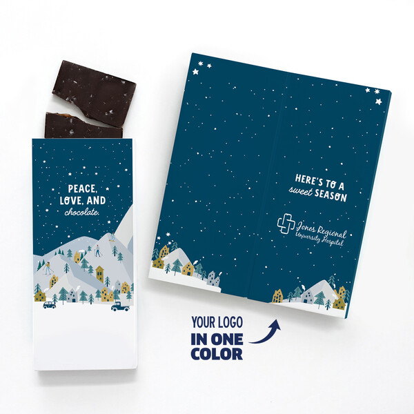 One Color Foil-Stamped Stock Holiday Sentiment Sweeter Cards with Sea Salt Caramel Chocolate Bar 1