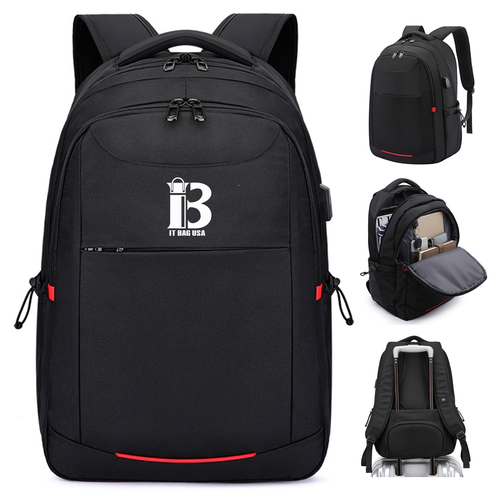 17 Inch Travel Laptop Waterproof Backpack With Usb Charging 1