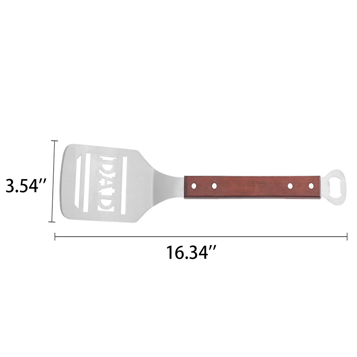 Steak Frying Shovel Wooden Handle Stainless Steel Spatula 7