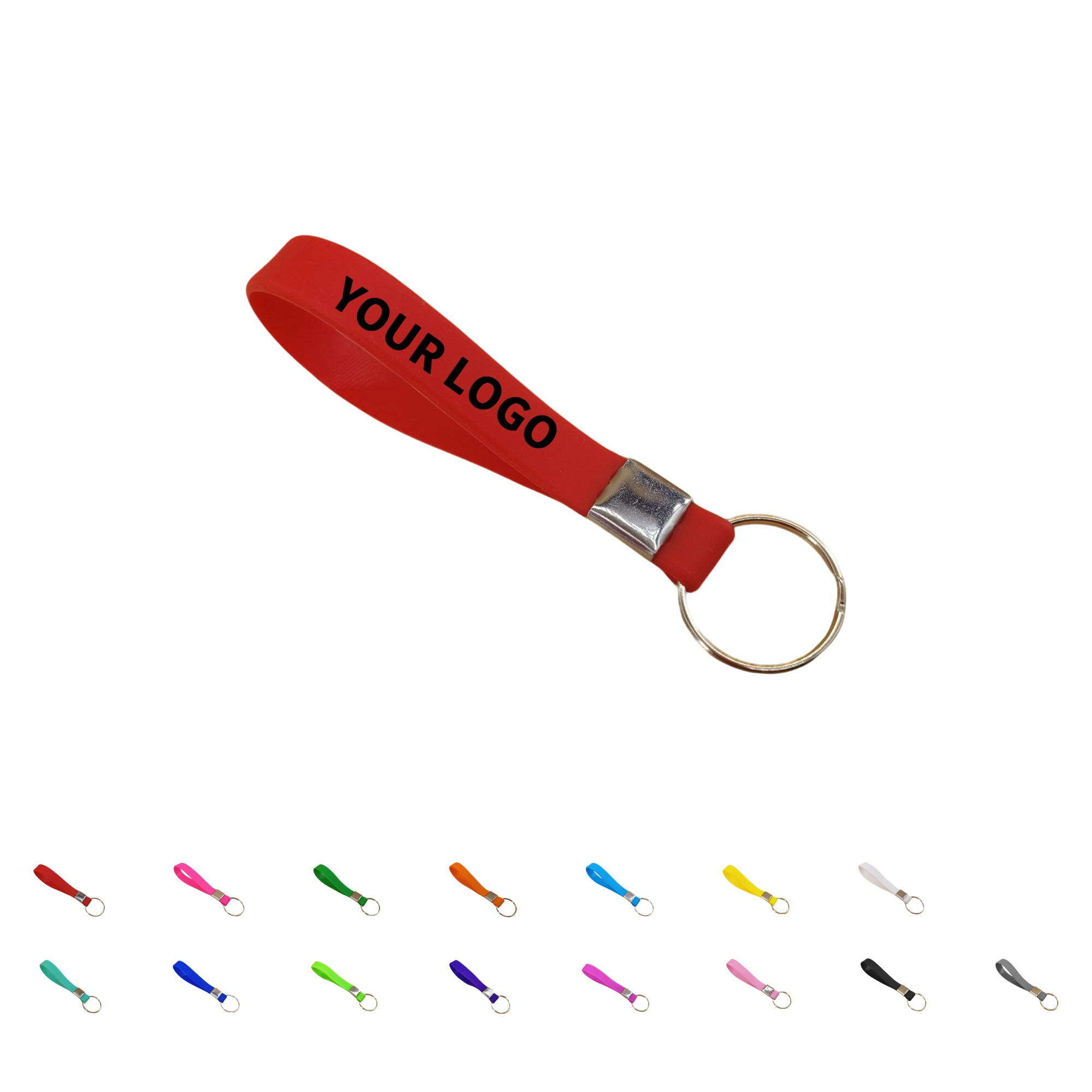 Silicone Loop Wrist Keychain With Metal Crimp 8
