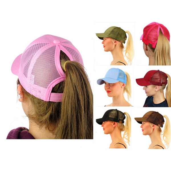 Adjustable Ponytail Mesh Baseball Cap 2