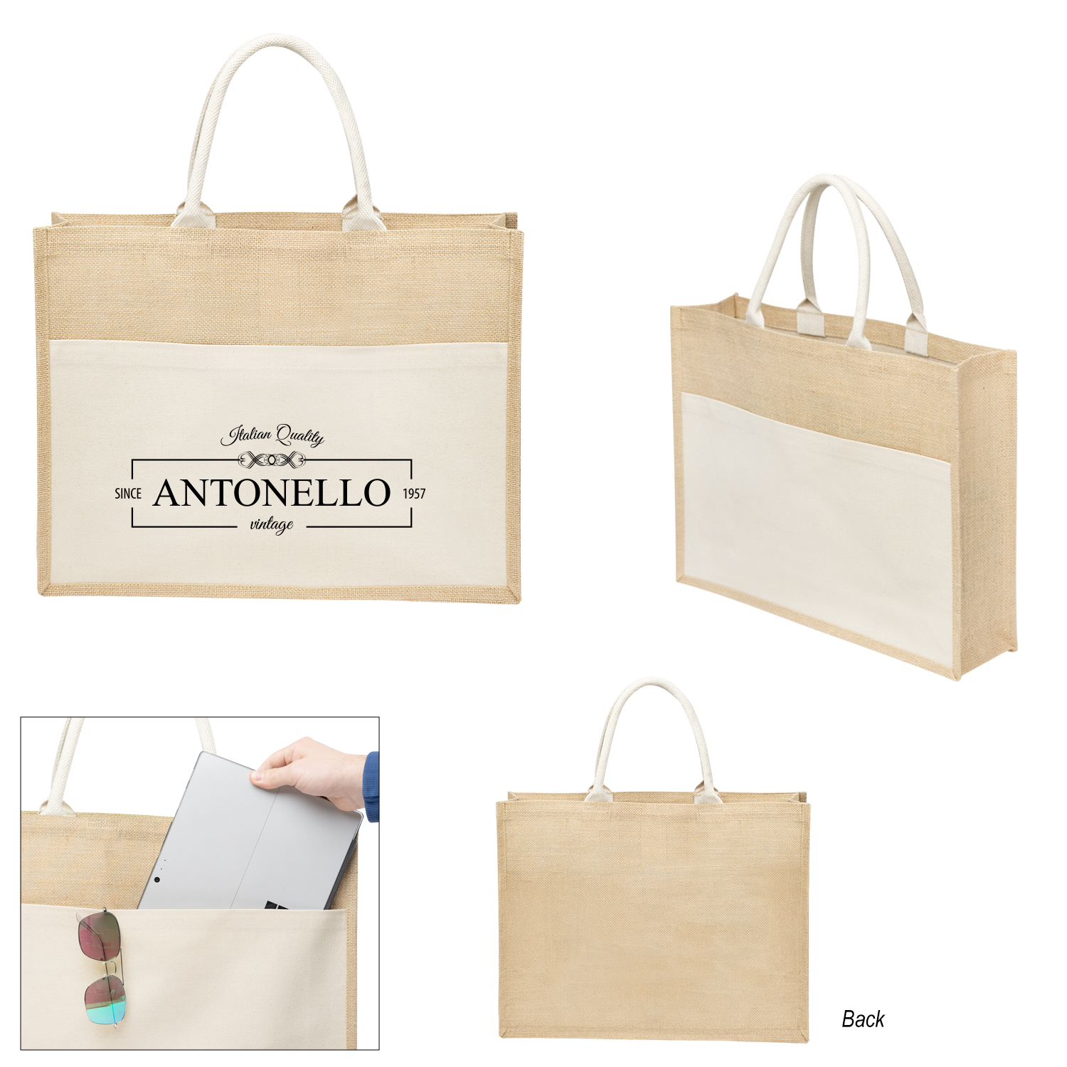 Julia Jute Tote Bag, custom tote bag with logo imprint 5