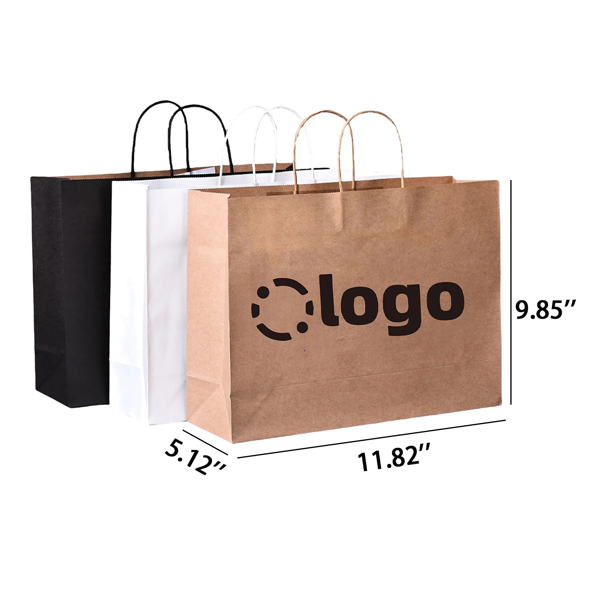 Kraft Brown Paper Shopping Gift Bag - Minimum Order Quantity 3