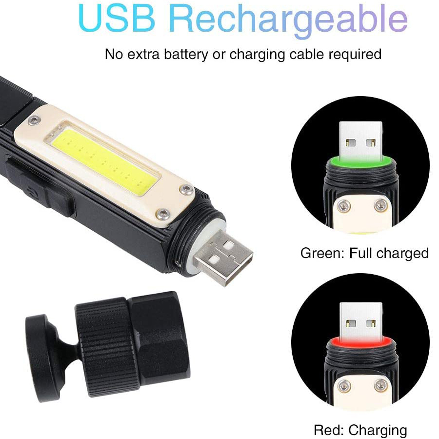 Multi-Functional COB Work Light, Headlamp and Flashlight 90 Degree Rotate with Magnetic Base 6