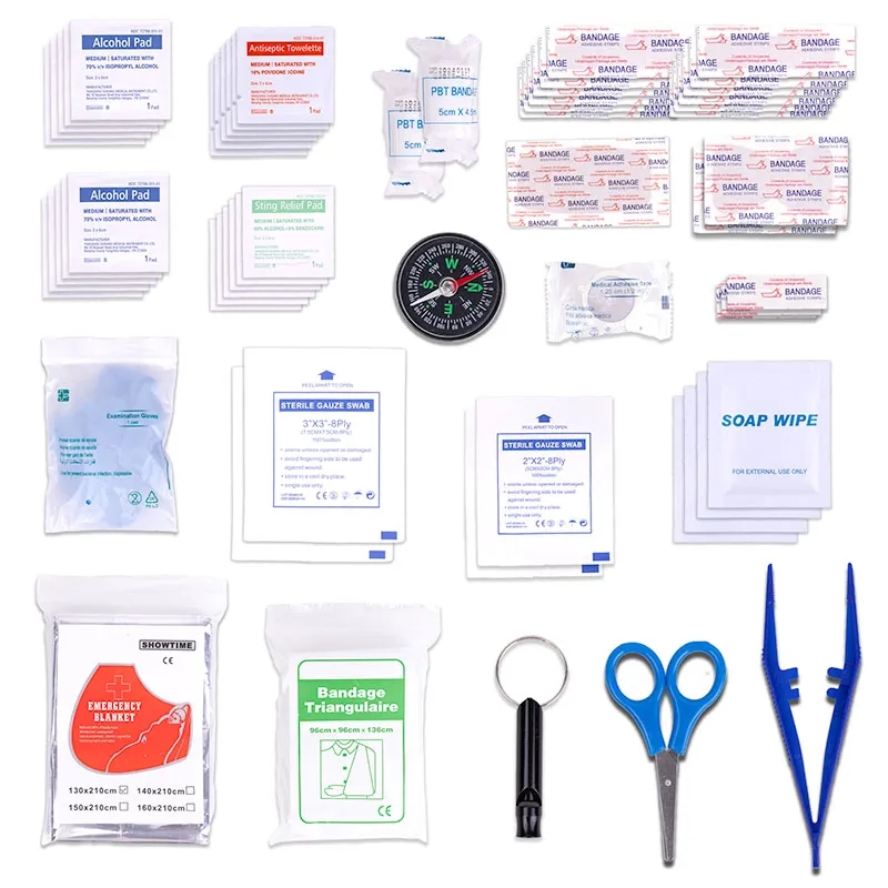 60pc First Aid Kit in Portable Traveling Bag 8