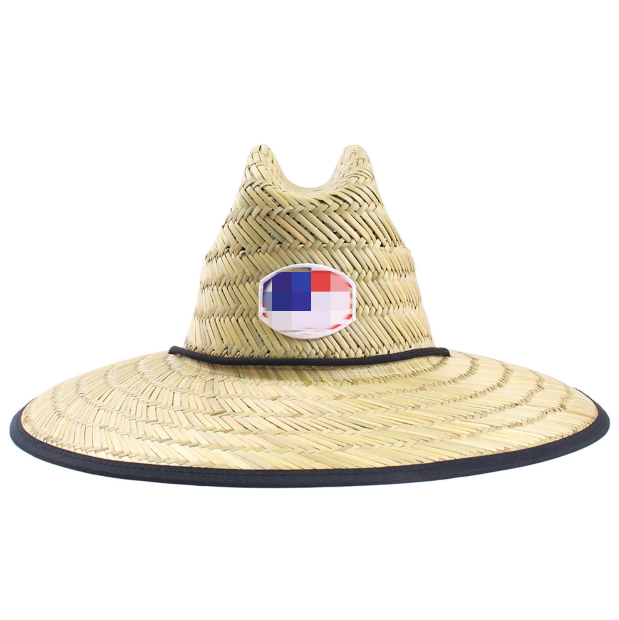 Lifeguard Hollow Straw Hat With Custom Patch 3