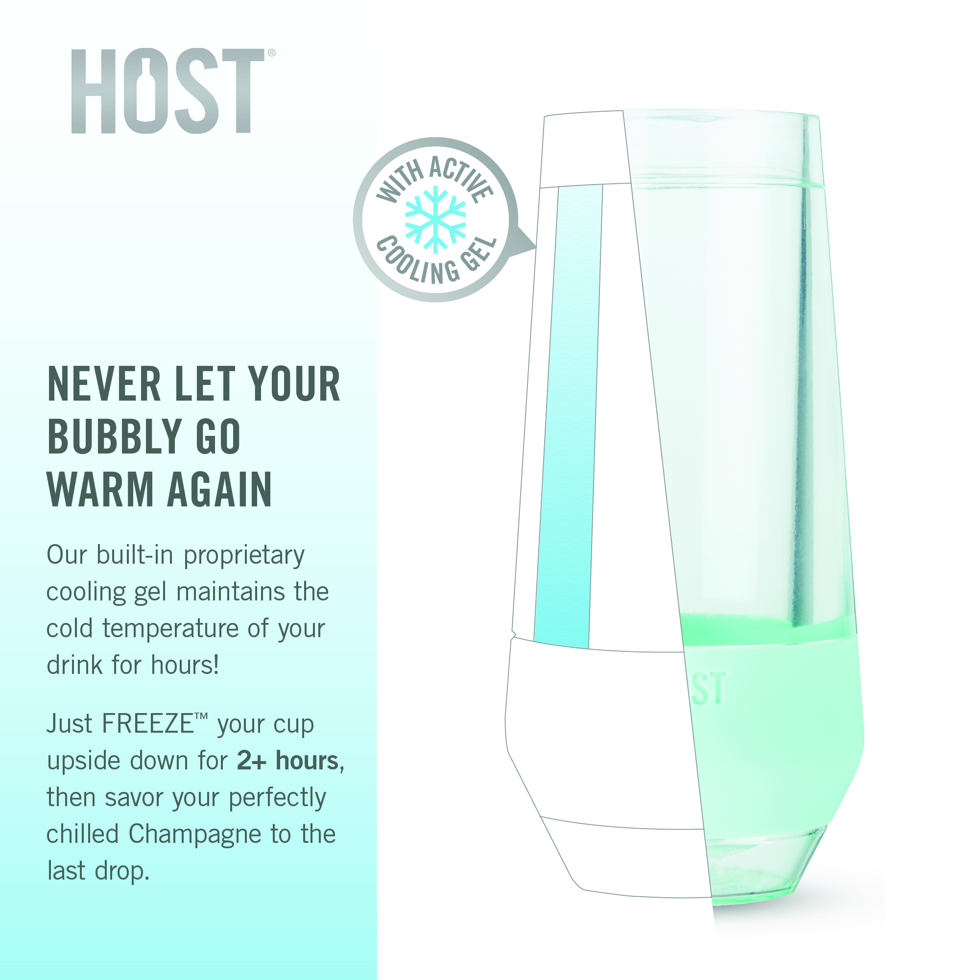 HOST® Tinted Champagne FREEZE™ Flute, set of 2 9