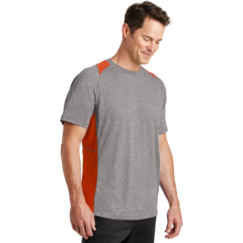 Sport-Tek Heather Colorblock Contender Tee. 49
