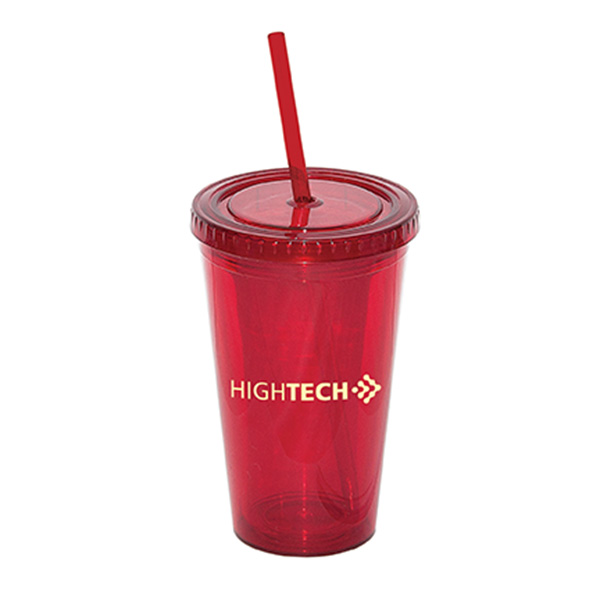 500 Ml. 17 Fl. Oz. Double Walled Tumbler With Straw 12