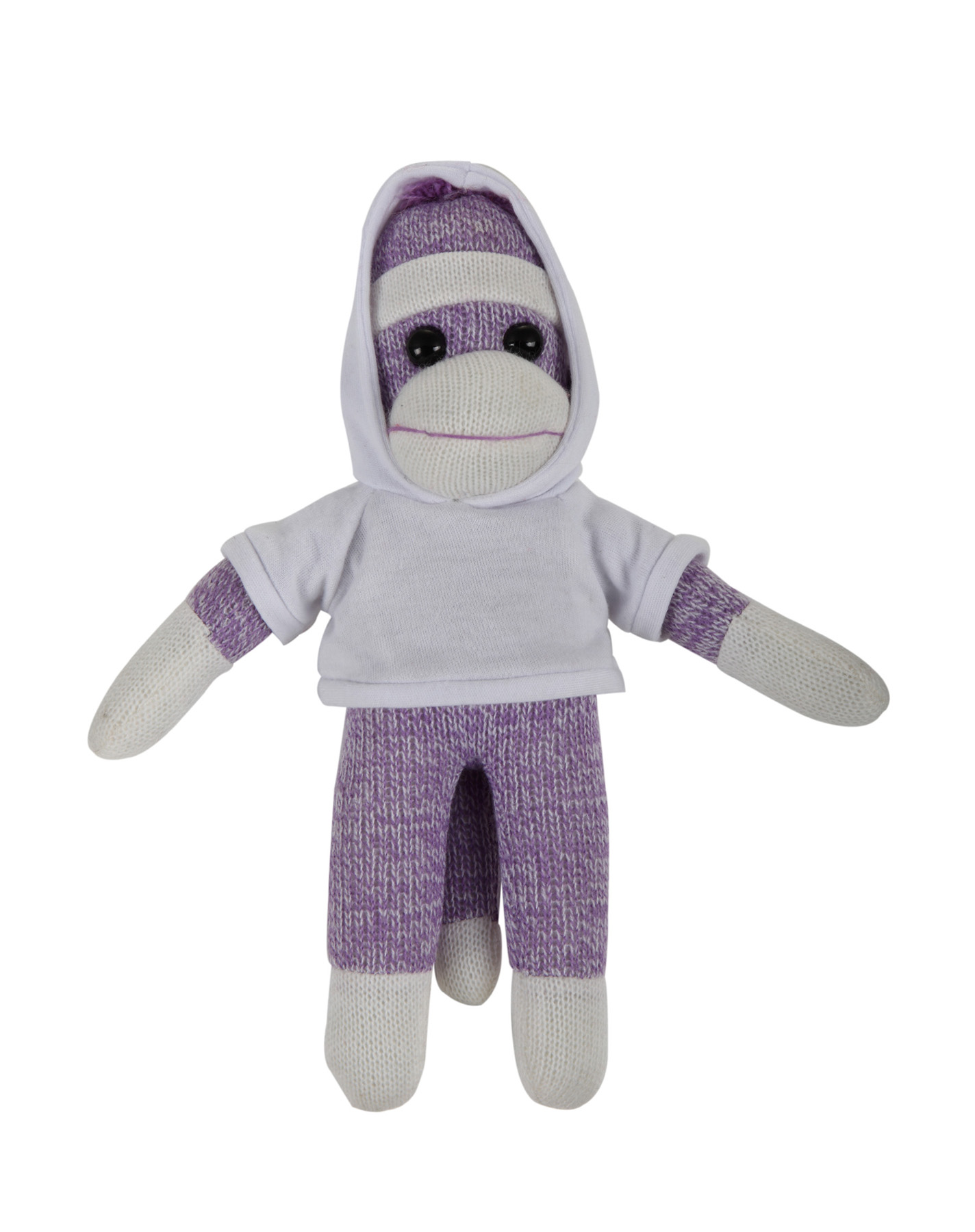 soft plush Purple Sock Monkey with hoodie 12
