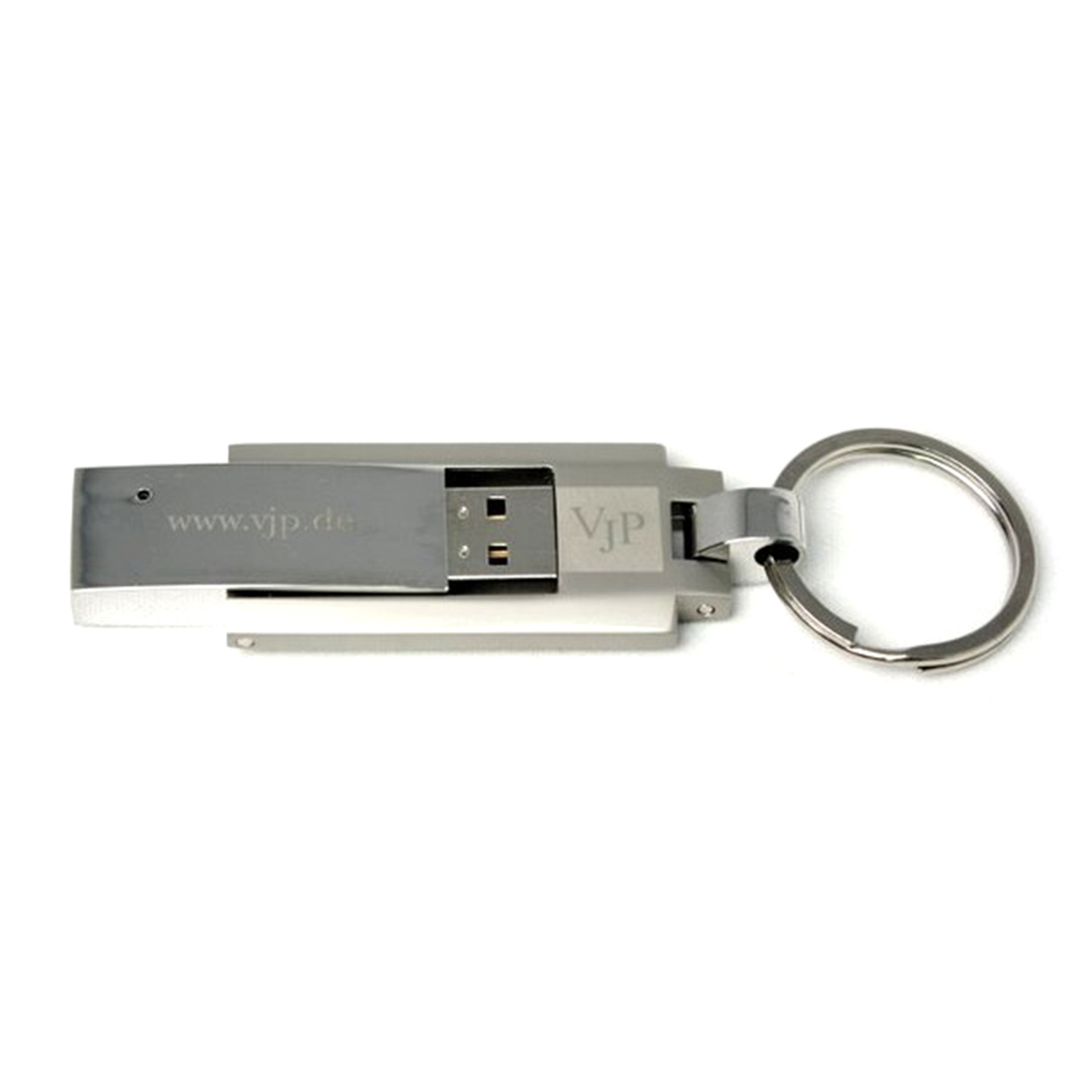 Chrome Steel with Keyring USB 2.0 9