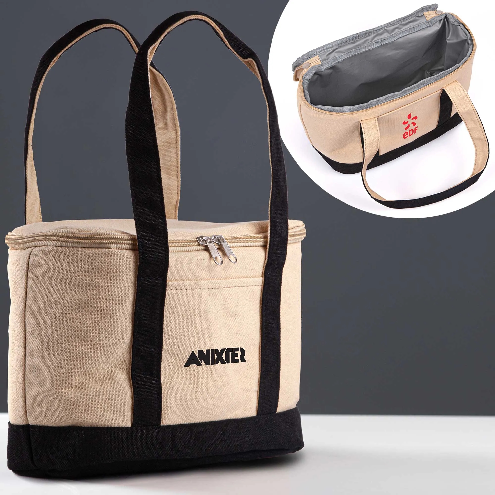 Insulated Cotton Lunch Tote 7