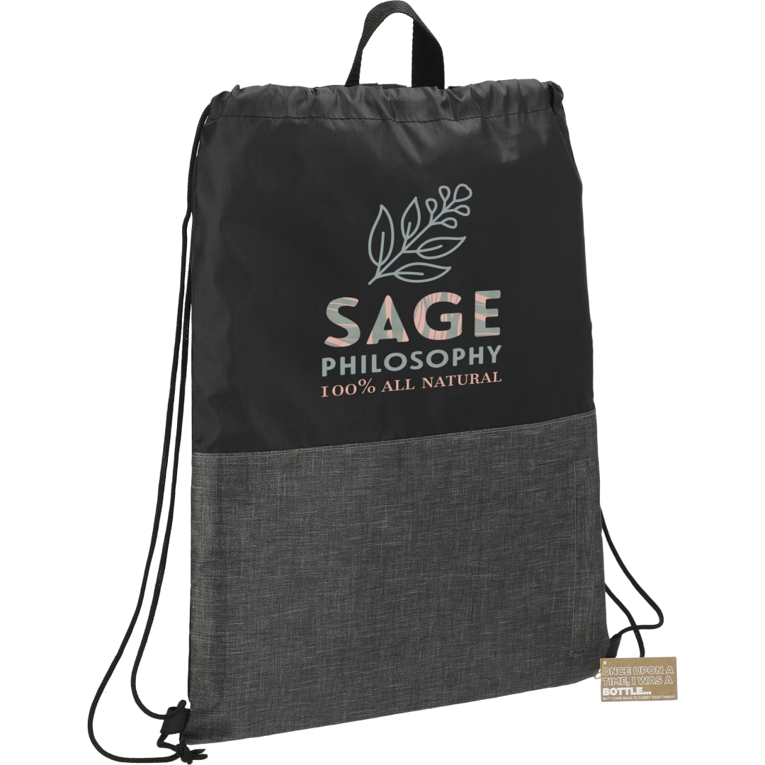 Ash Zippered Recycled Drawstring Bag 8