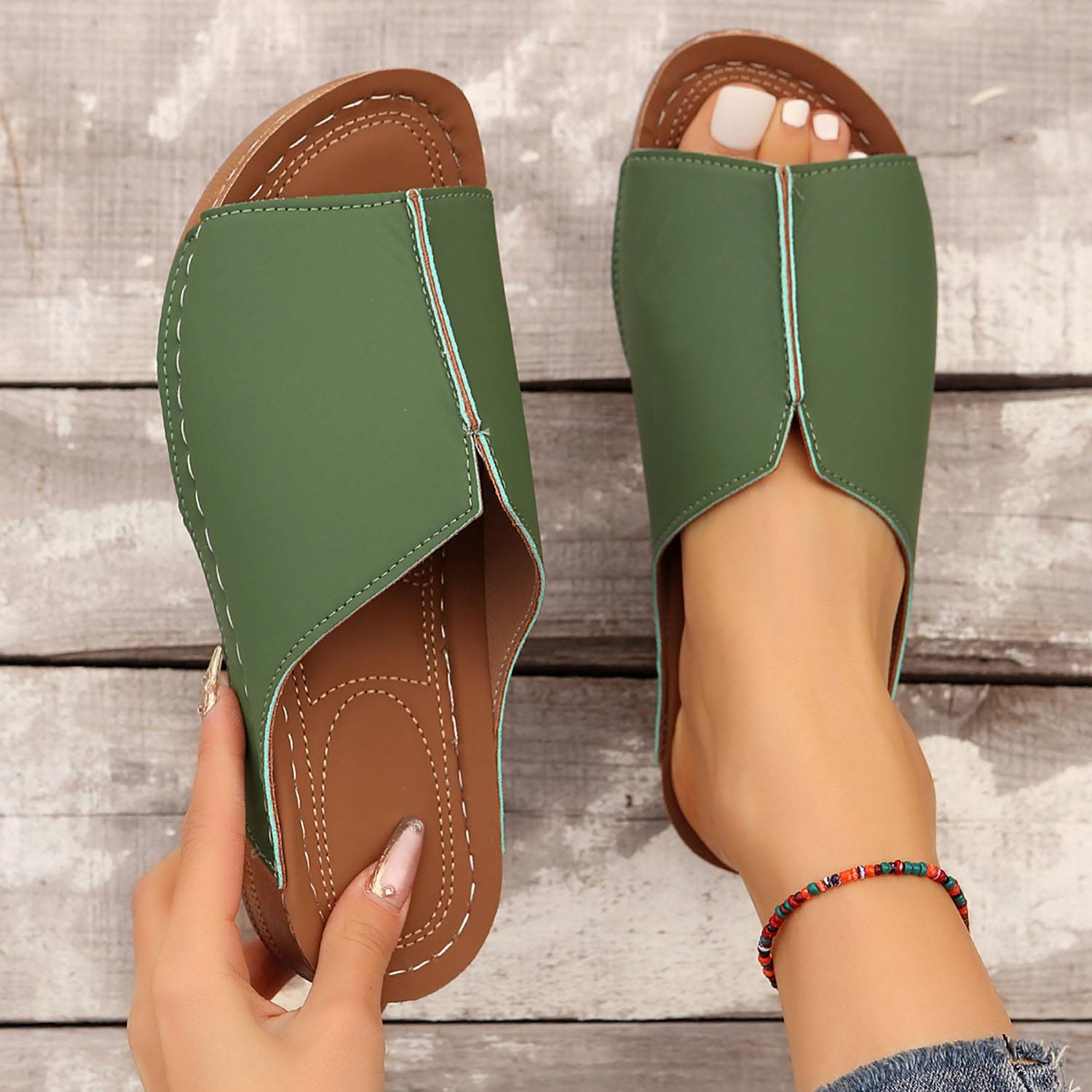 Fashionable Womens Solid Color Sandals 2