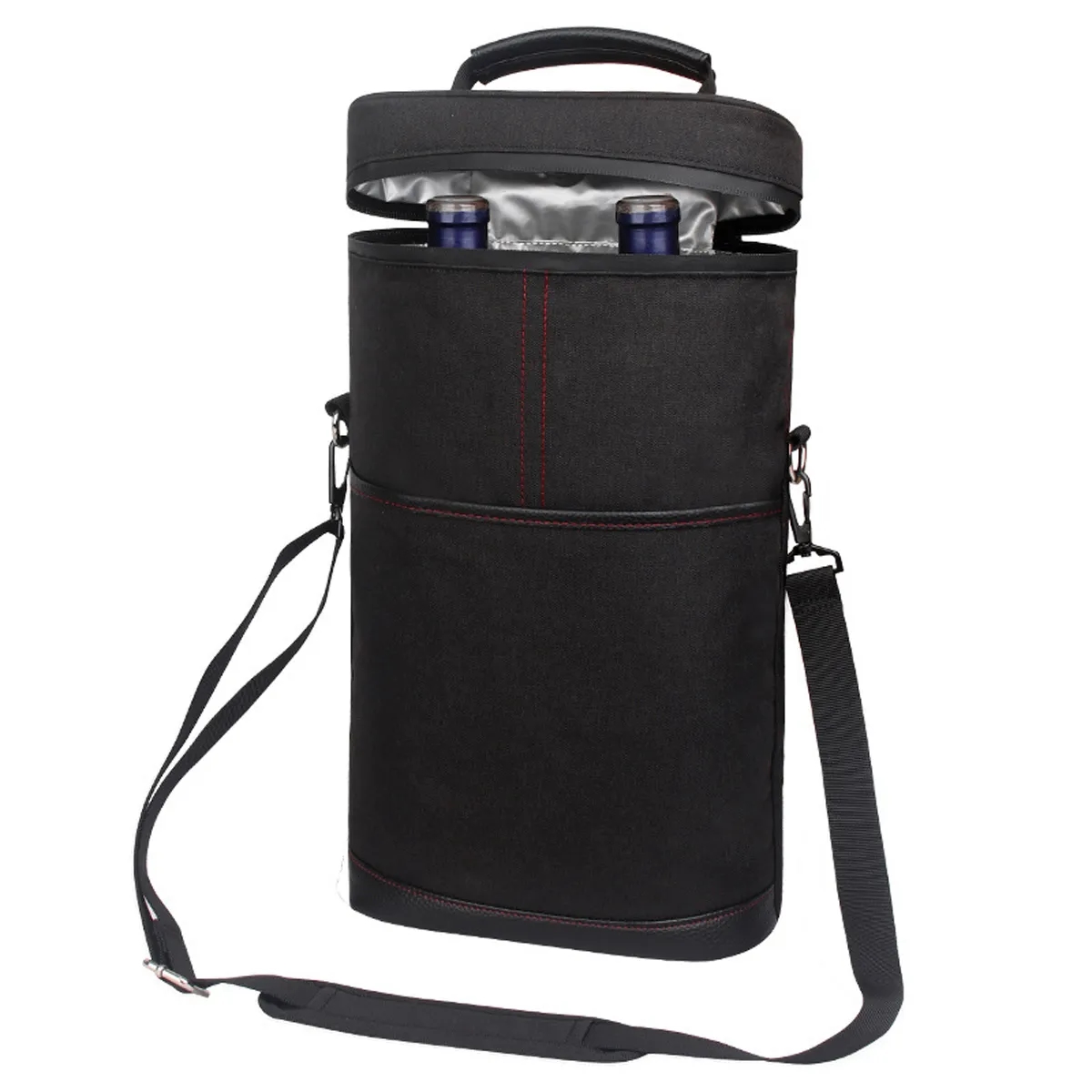 Portable Insulated Double Wine Cooler Bag For Travel 2