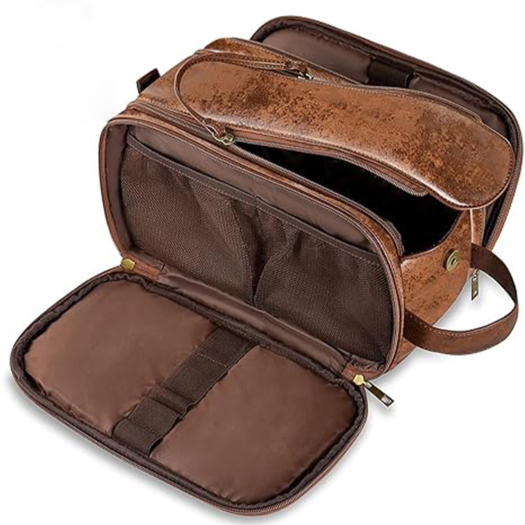 Men's Leather Storage Toiletry Bag 8