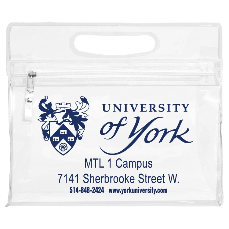 9-1/2" W x 8-1/4"H - "Bermuda" Vinyl Travel Pouch with Zipper 16