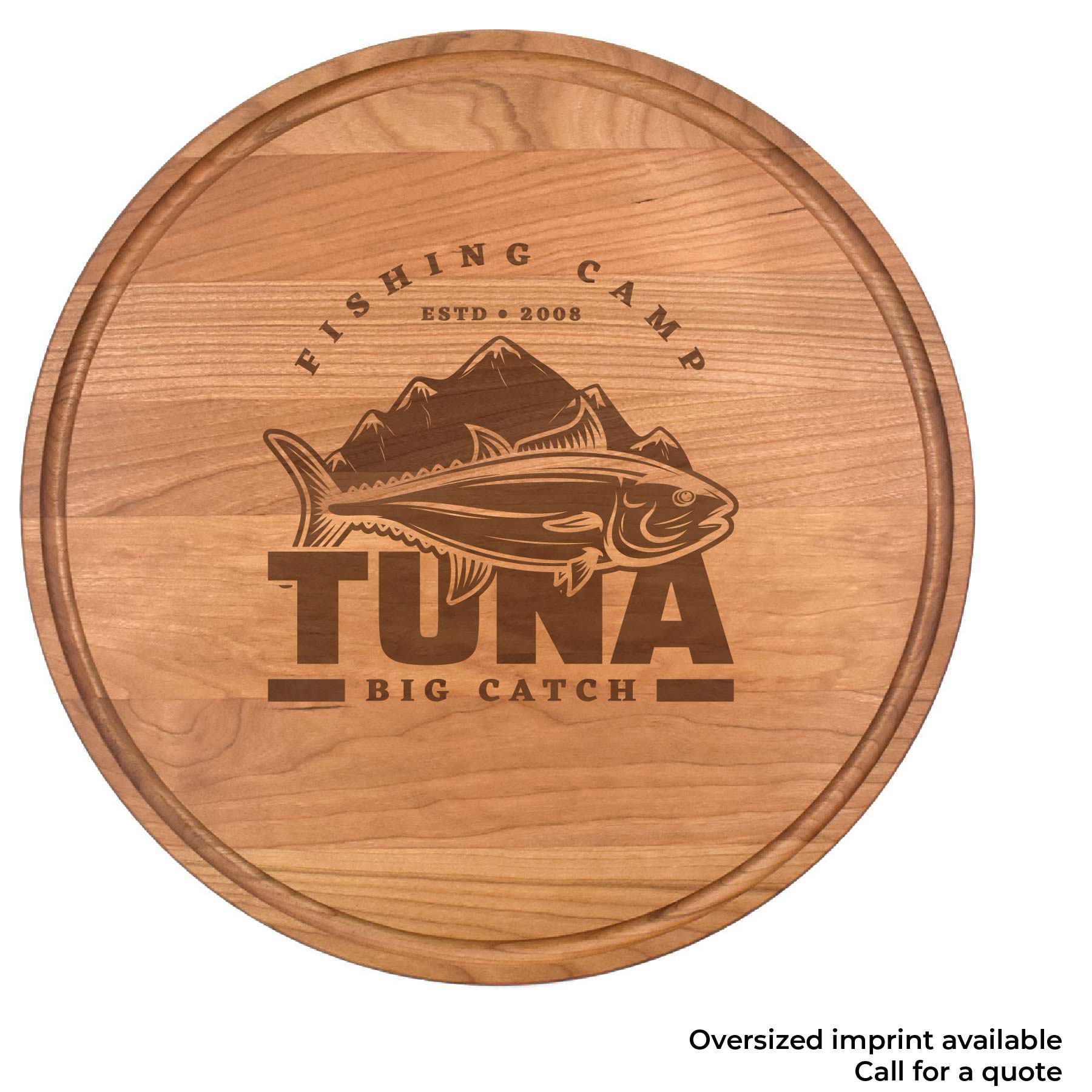 13 1/2" Cherry Round Cutting Board with Juice Groove 6