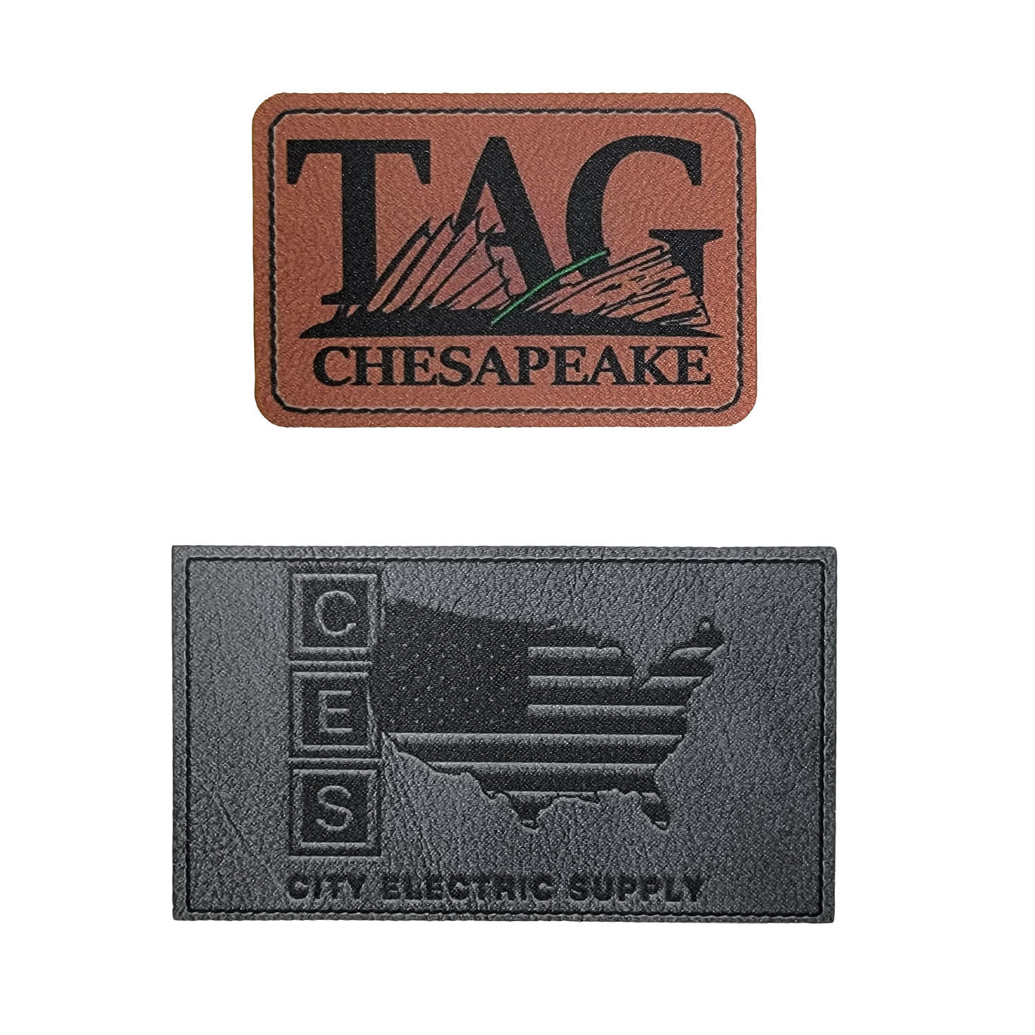 USA Made "Leather Look" Flat Printed Patches 1