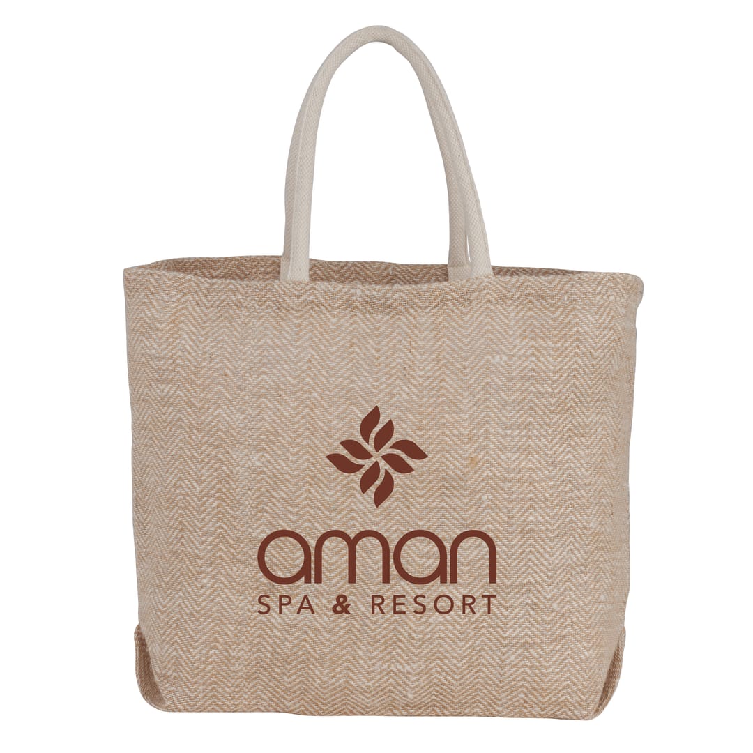 Herringbone Jute Tote 6