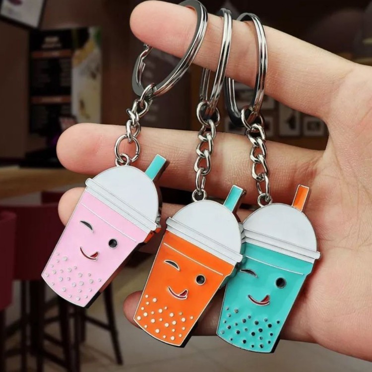 Coffee cup matel key tag 5