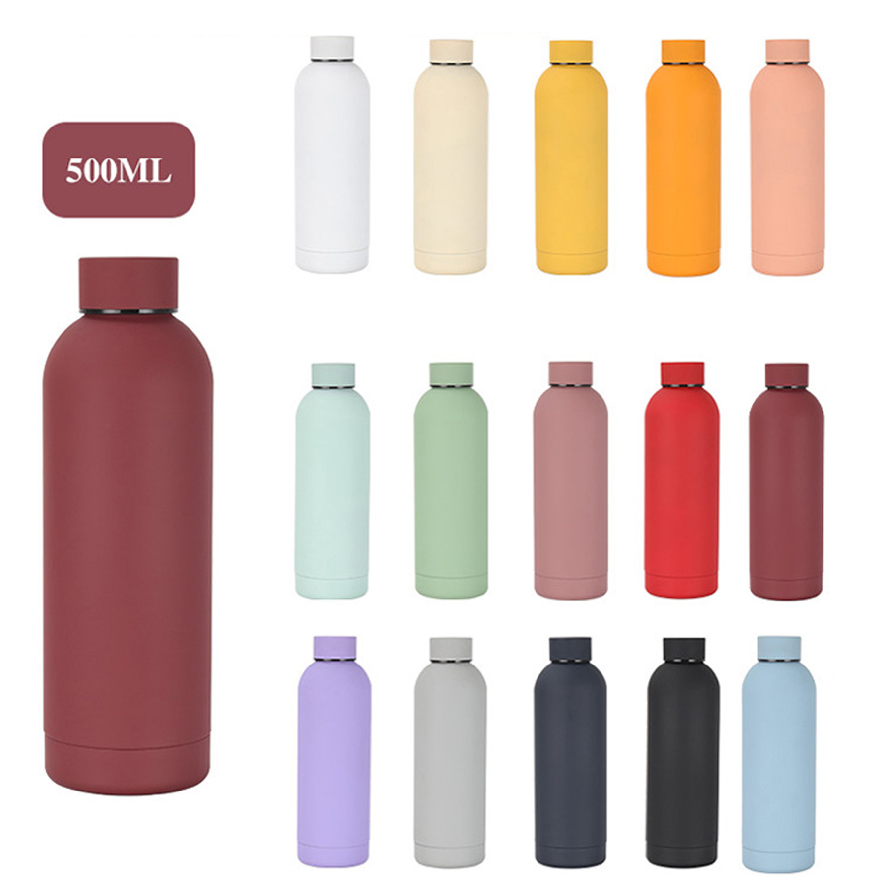16oz Stainless Steel Sports Bottle with Small Mouth 3