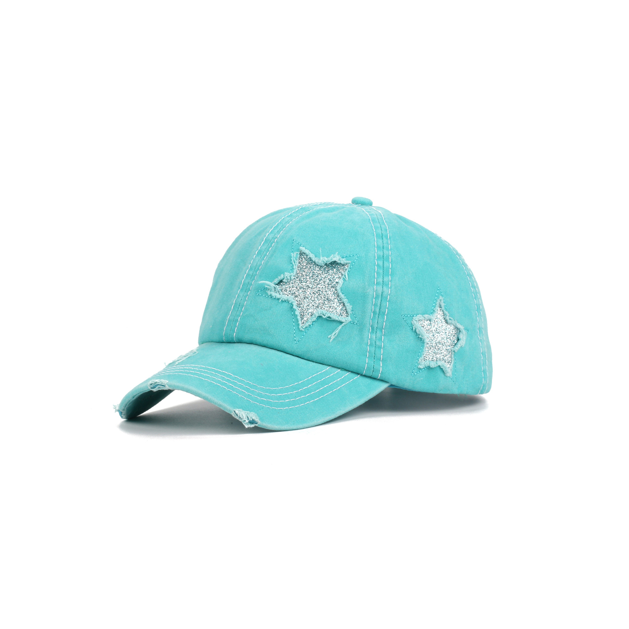 Washed Cotton Distressed Baseball Cap With Adjustable Closure 3