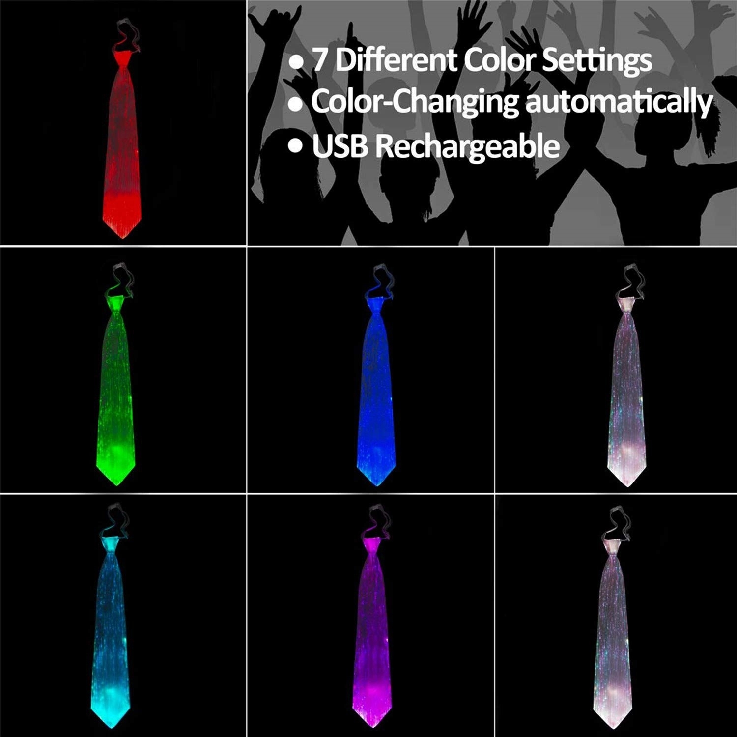 Multiple Color Led Light Up Neck Tie 2