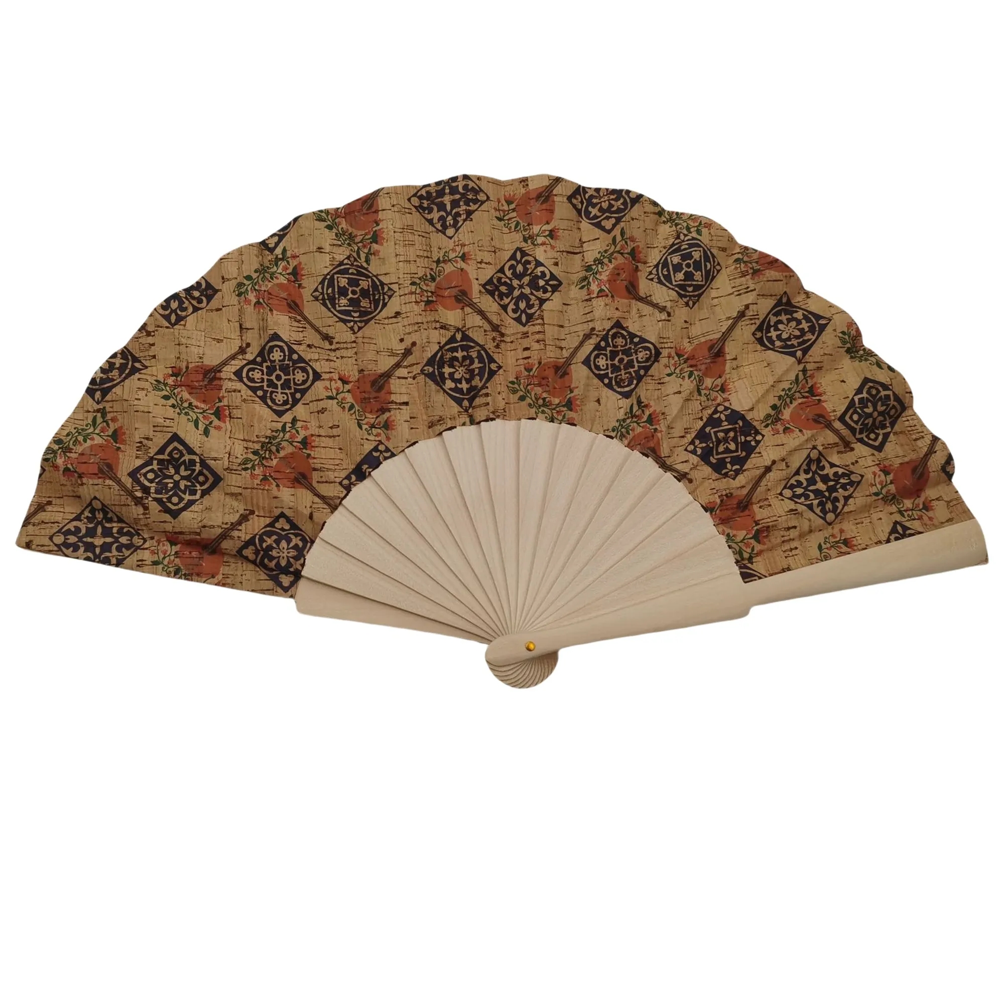 Wooden Cork Folding Hand Fan 4