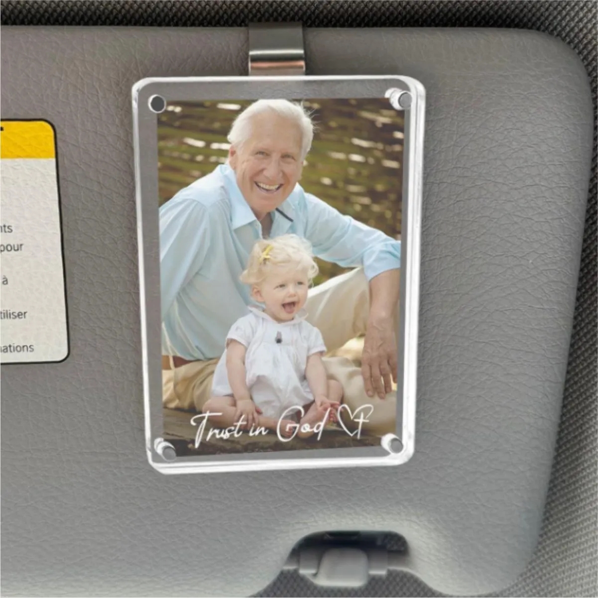 Acrylic Sun Visor Photo Frame Clip 4