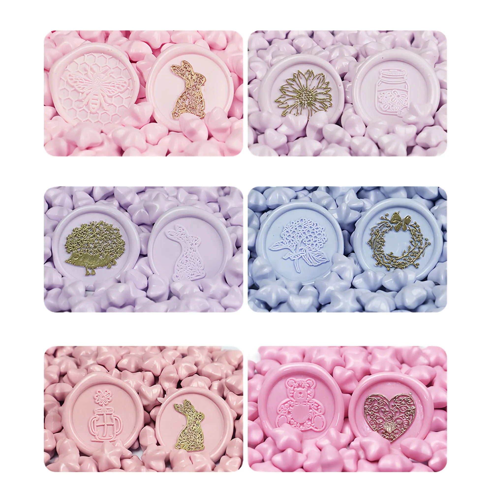 Stunning 24 Grid Star Wax Seal Pellets Macaron Colors Set 10