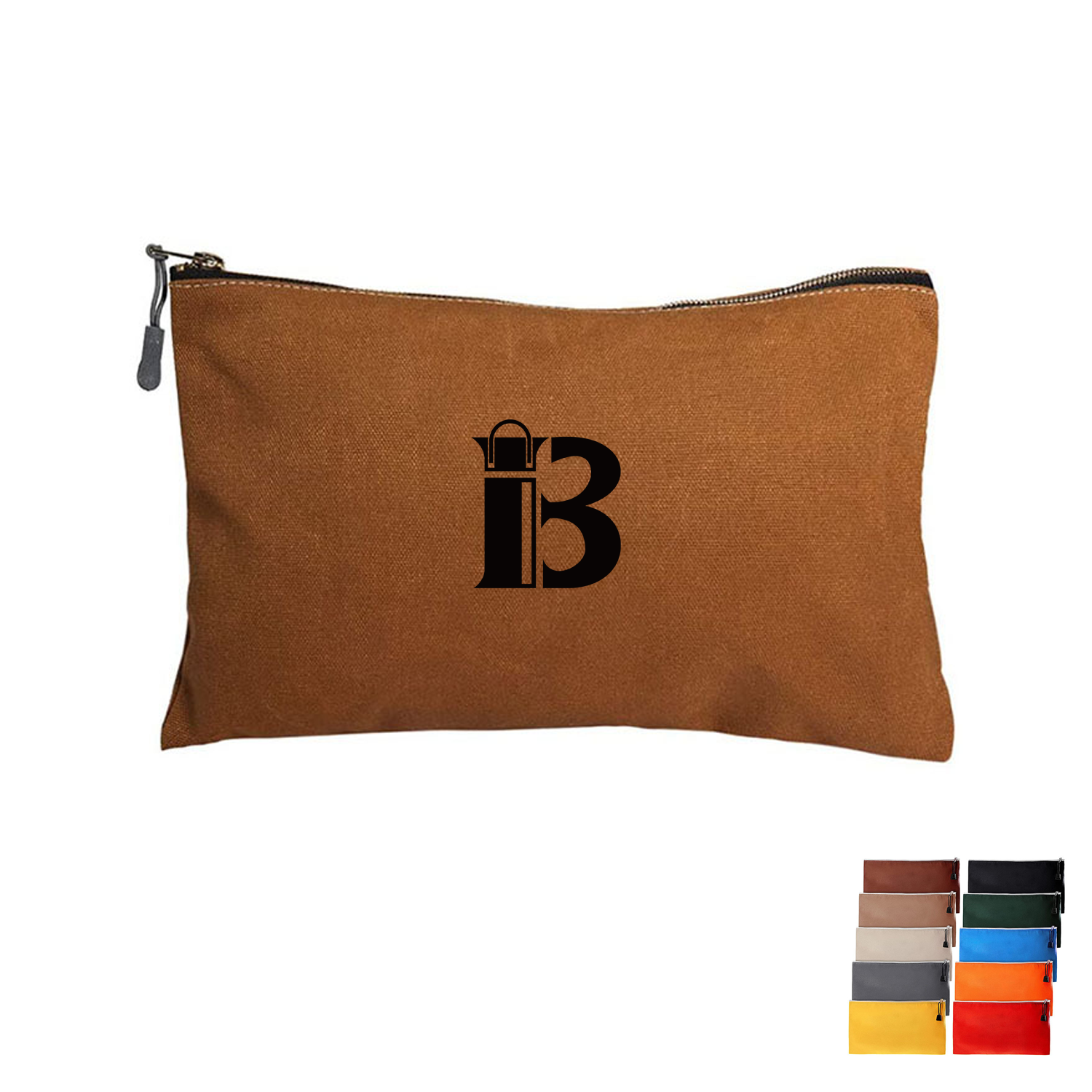Flat Canvas Utility Pouch with Zipper 2
